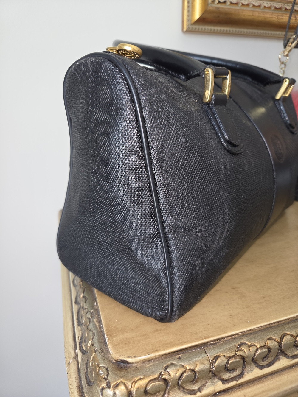 Fendi Black Structured Top-Handle Satchel with Gold Hardware - Picture 5 of 16